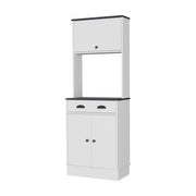 66" Black And White Wood Pantry Or Storage Closet