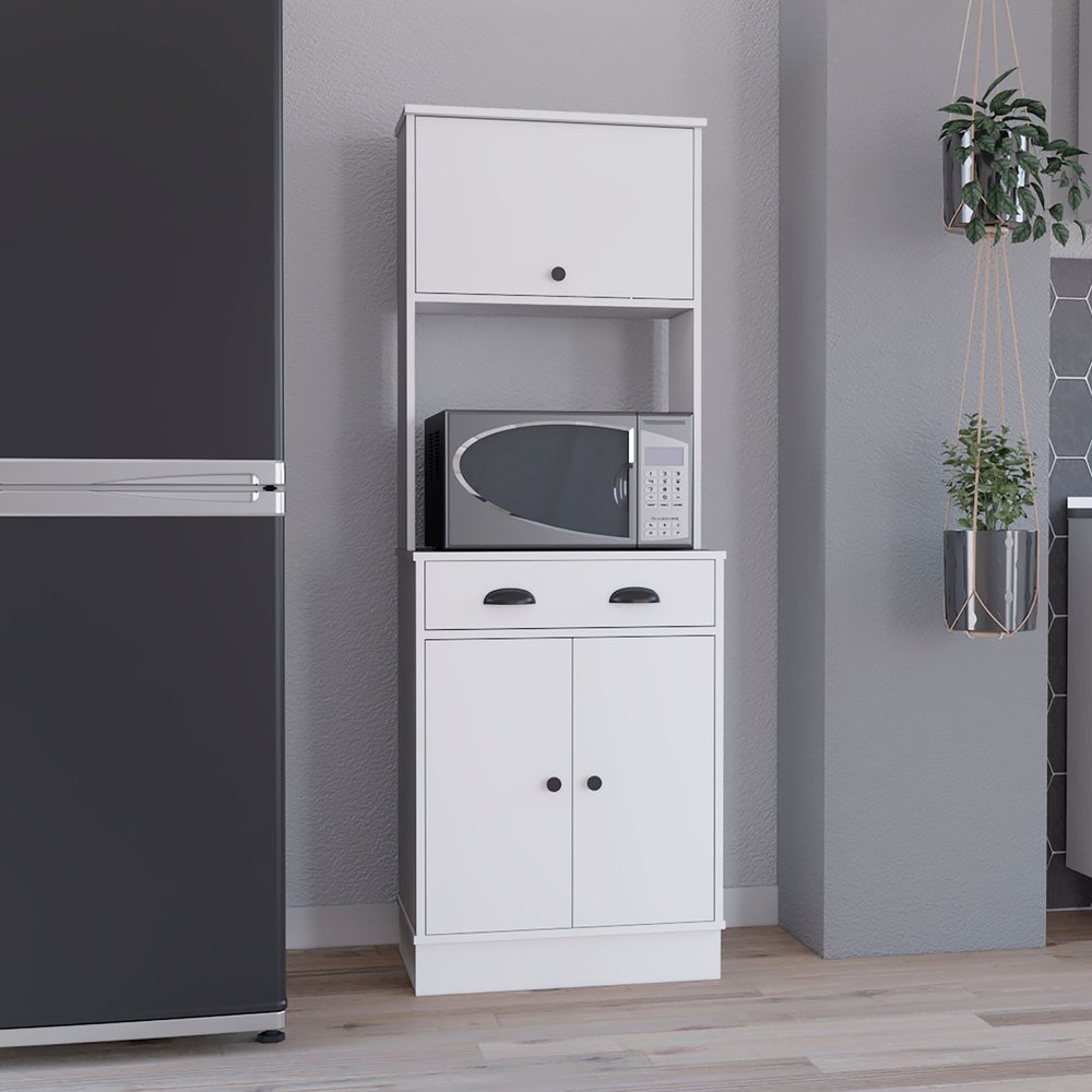 66" White Wood Pantry Or Storage Closet