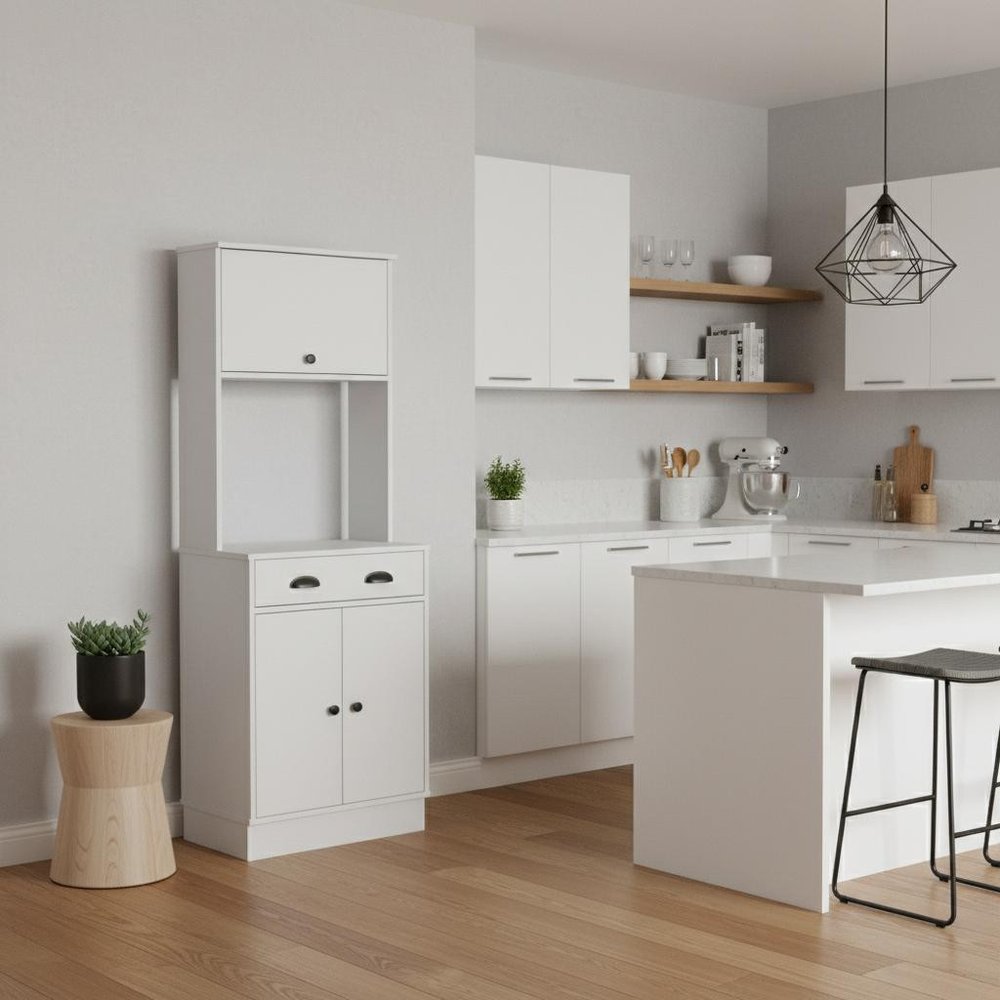 66" White Wood Pantry Or Storage Closet