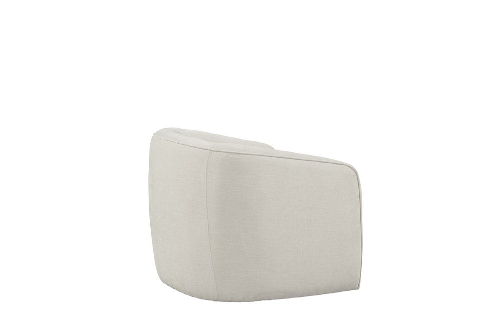 32" Beige Fabric Barrel Club Chair