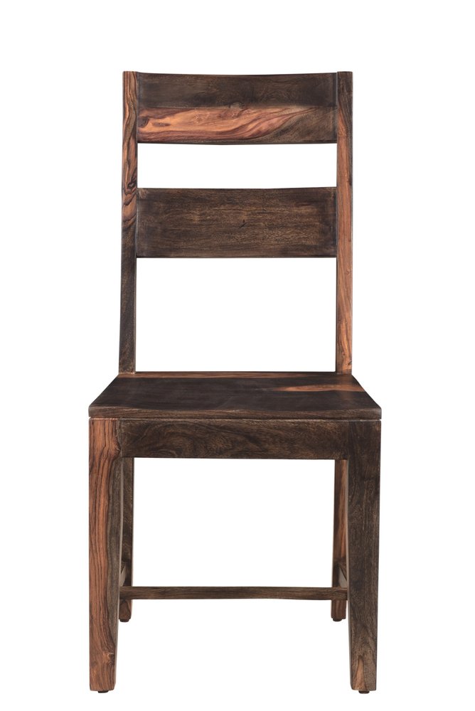 Six Piece Brown and Black Solid Wood Dining Set with Four Chairs and One Bench