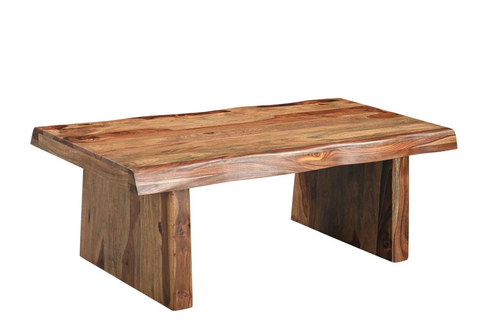 Set of Two Brown Solid Wood Sled Furniture Set