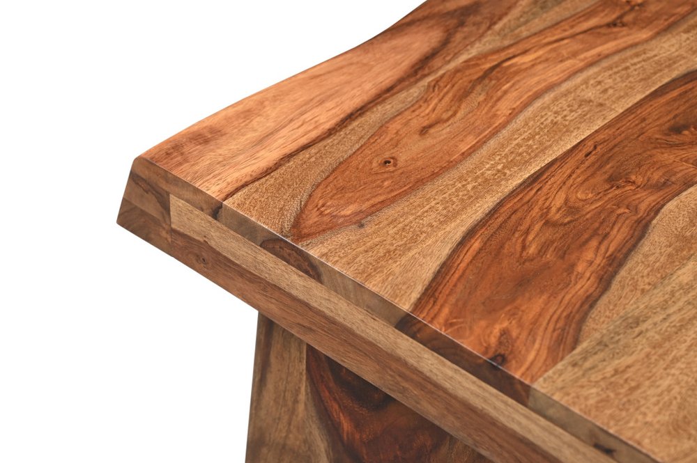 Set of Two Brown Solid Wood Sled Furniture Set