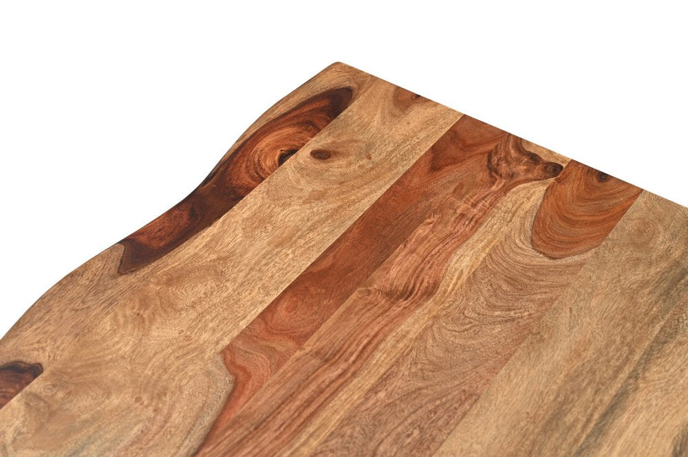 Set of Two Brown Solid Wood Sled Furniture Set