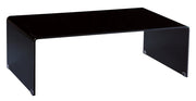 24" Black Glass Sled Coffee Table