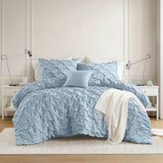 Bailey - King/California King Diamond Pucker Comforter Set - Blue