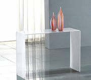47" White Glass Frame Console Table