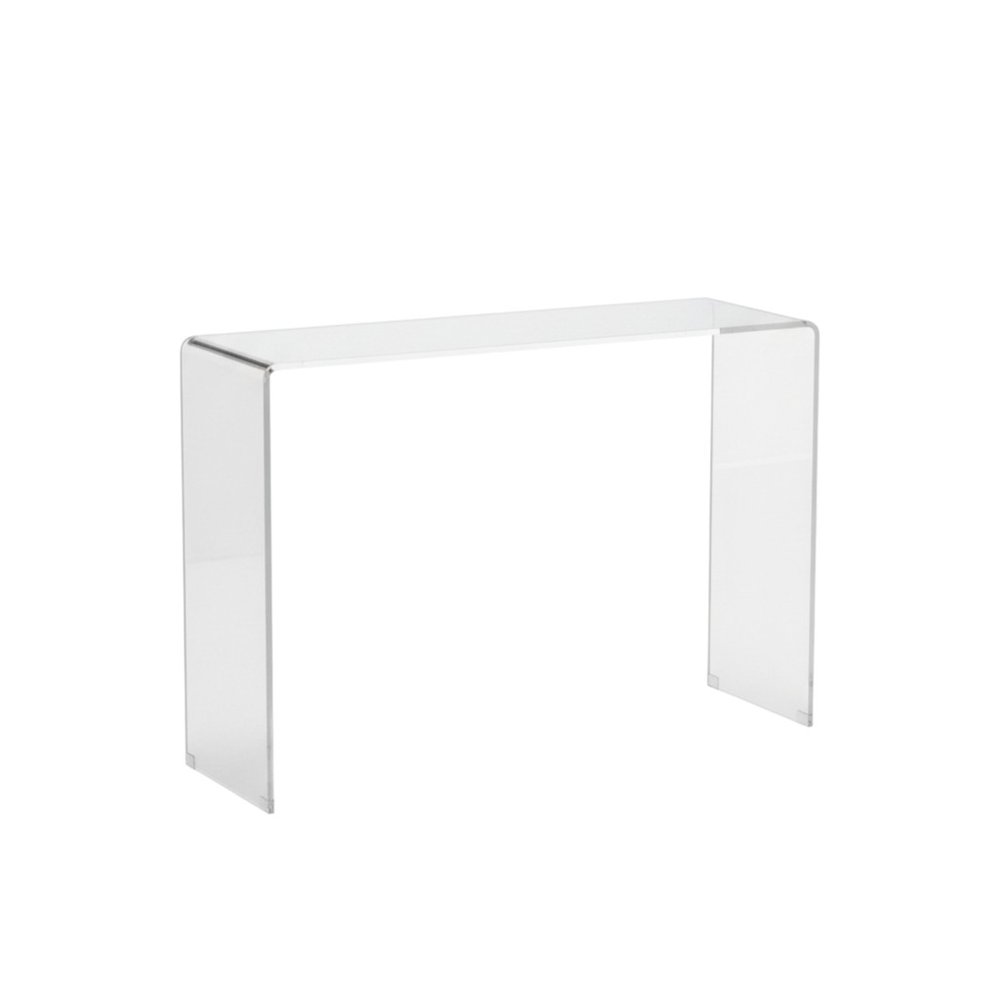 47" White Glass Frame Console Table