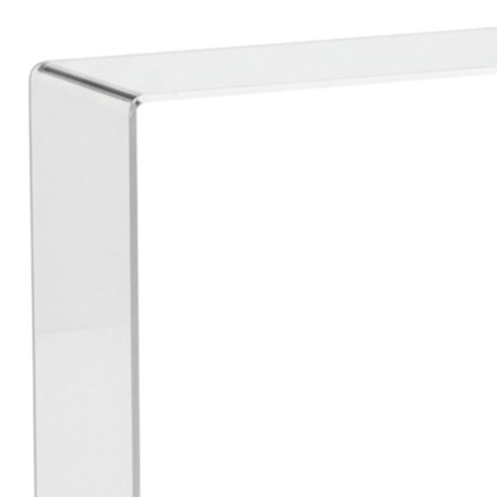 47" White Glass Frame Console Table
