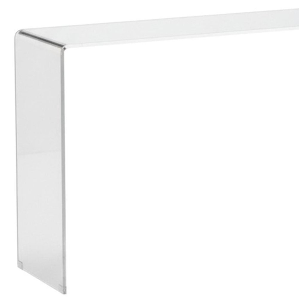 47" White Glass Frame Console Table