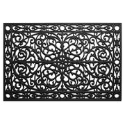 22" X 48" Black Scrollwork Outdoor Rubber Door Mat