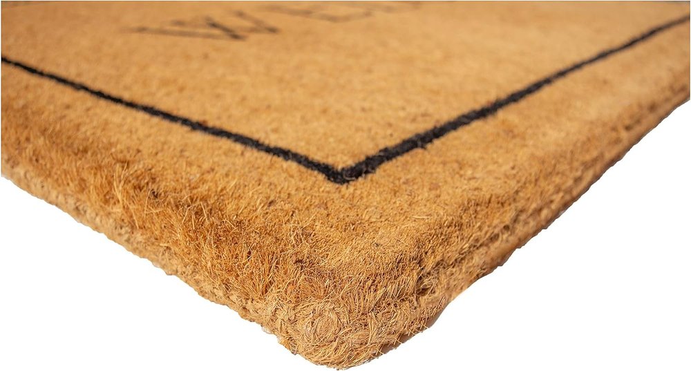 18" X 30" Natural And Black Coir Welcome Outdoor Door Mat