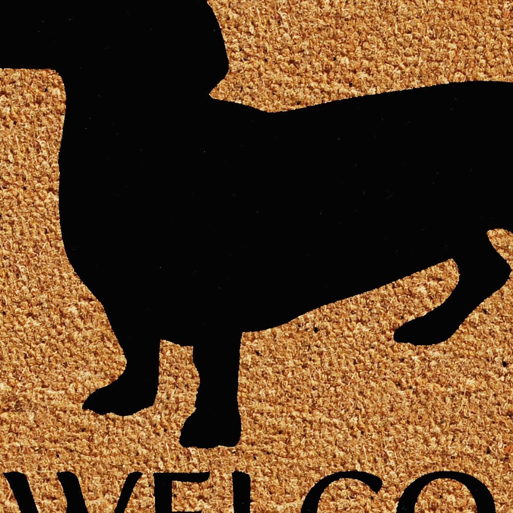 24" X 36" Natural and Black Coir Dachshund Welcome Outdoor Door Mat