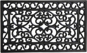 18" X 30" Black Rubber Scrollwork Outdoor Door Mat