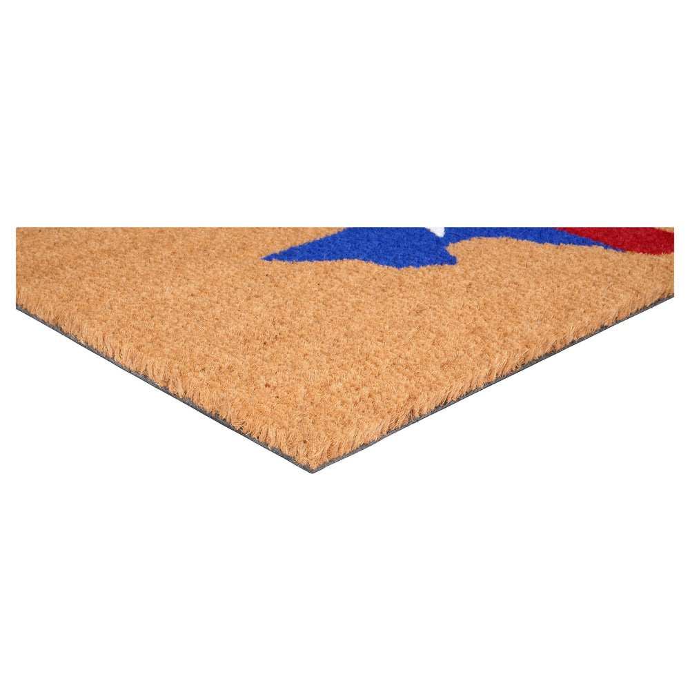 24" X 36" Natural Red White and Blue Coir Texas Outdoor Door Mat