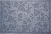 24" X 36" Light Gray Rubber Botanical Leaves Outdoor Door Mat