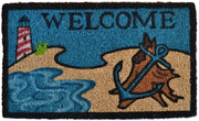 18" X 30" Blue And Black Anchor Welcome Outdoor Coir Door Mat
