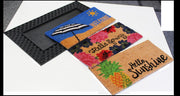 18" X 30" Brown And Black Spring Summer Outdoor Rubber And Coir Door Mat With Insert