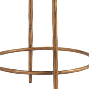 24" Beige and Gold Fabric and Steel Counter Height Swivel Bar Chair