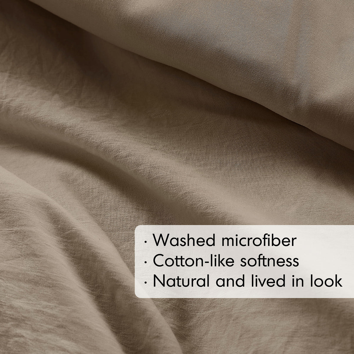 Porter - Full Soft Washed Pleated Duvet Cover Set - Khaki
