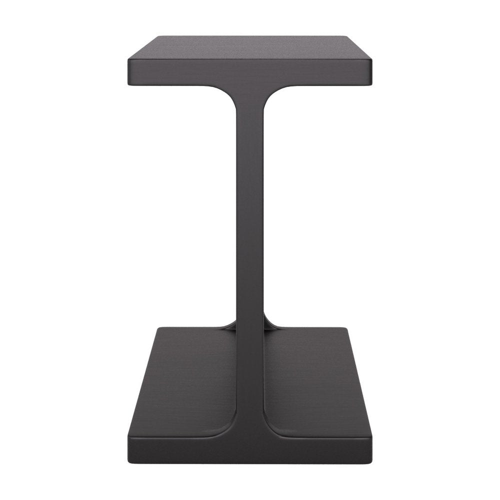 20" Black Solid Wood Pedestal End Table