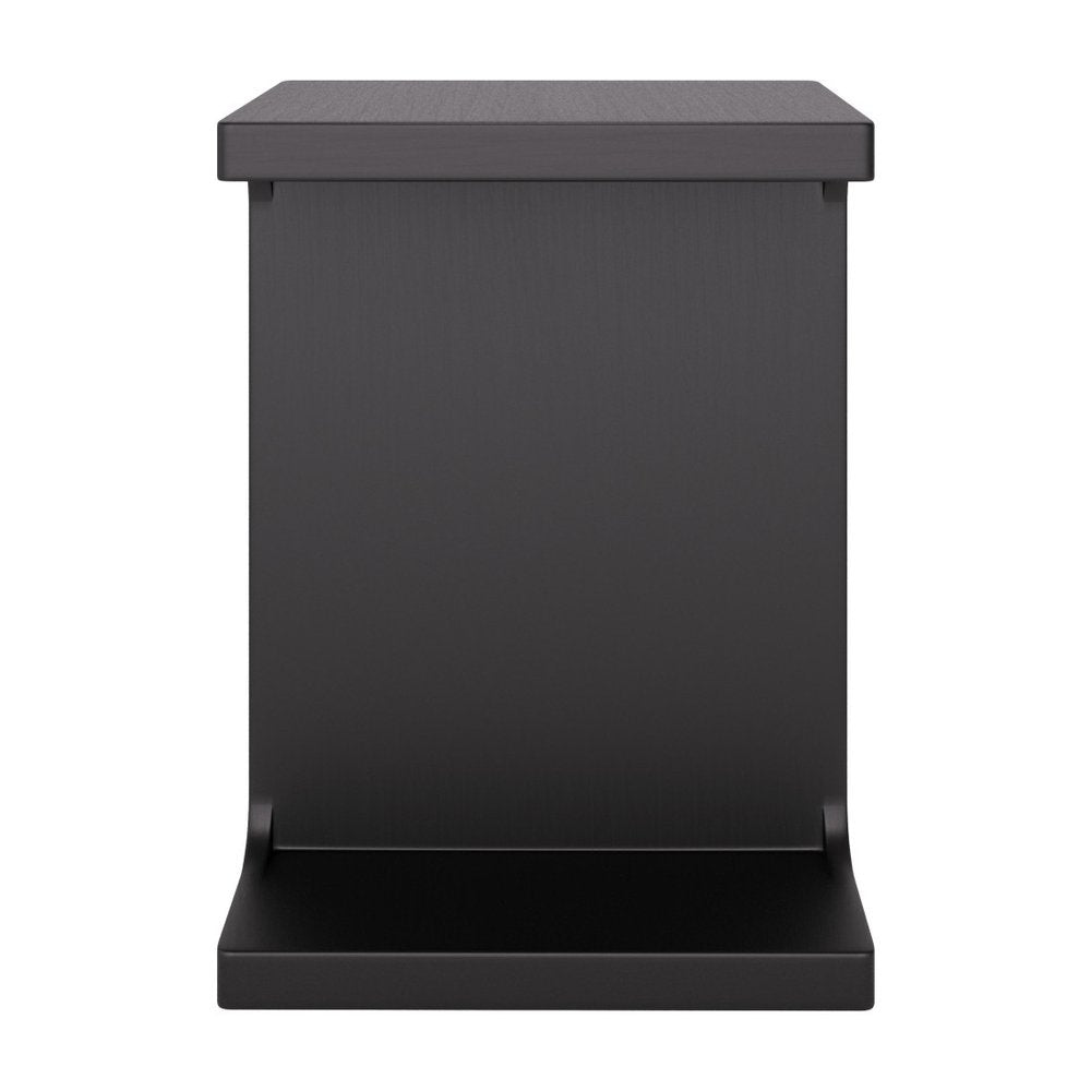 20" Black Solid Wood Pedestal End Table