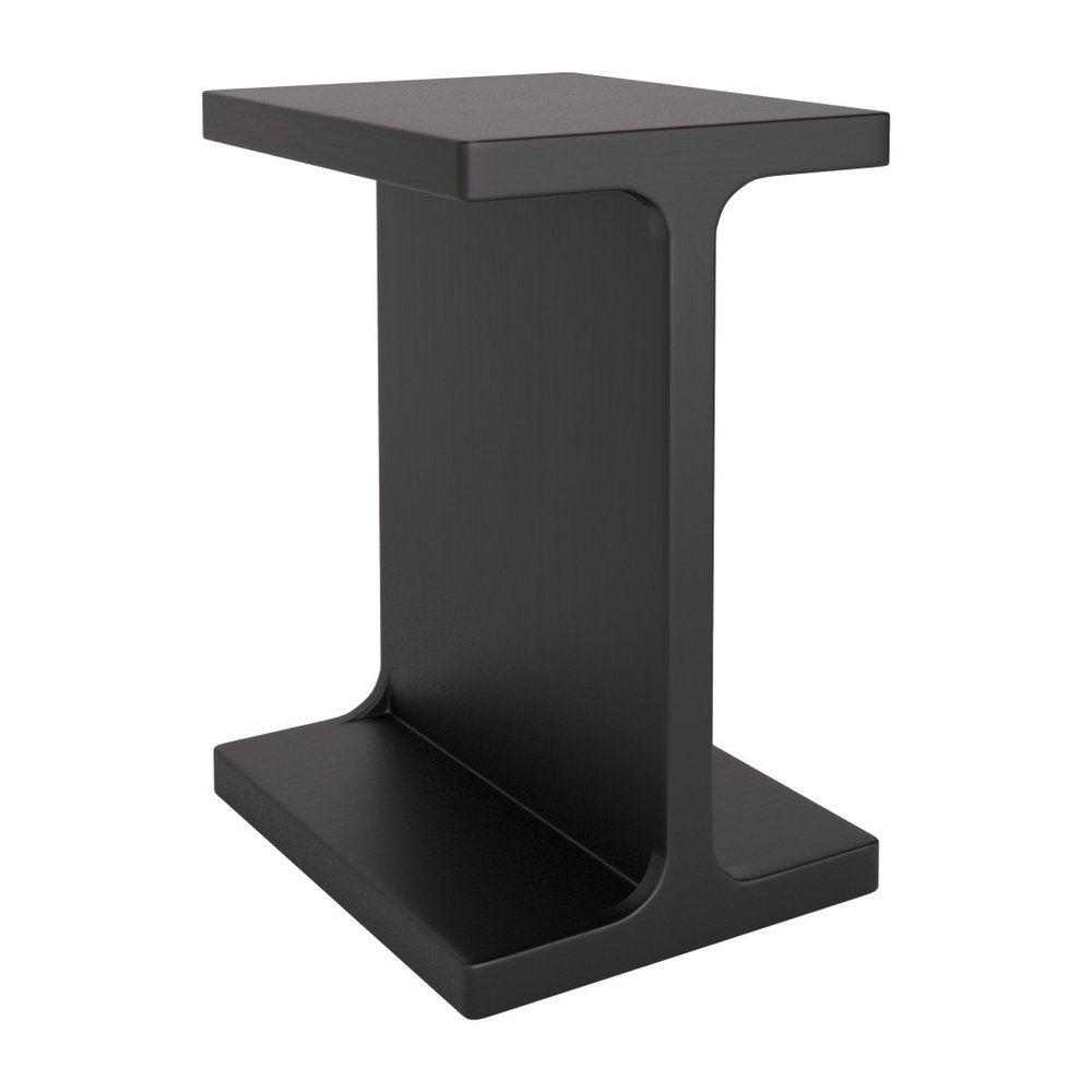 20" Black Solid Wood Pedestal End Table