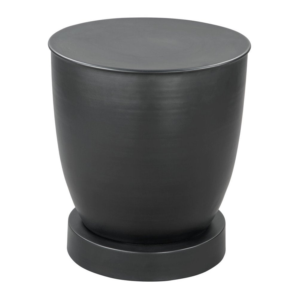 20" Black Iron Round Pedestal End Table