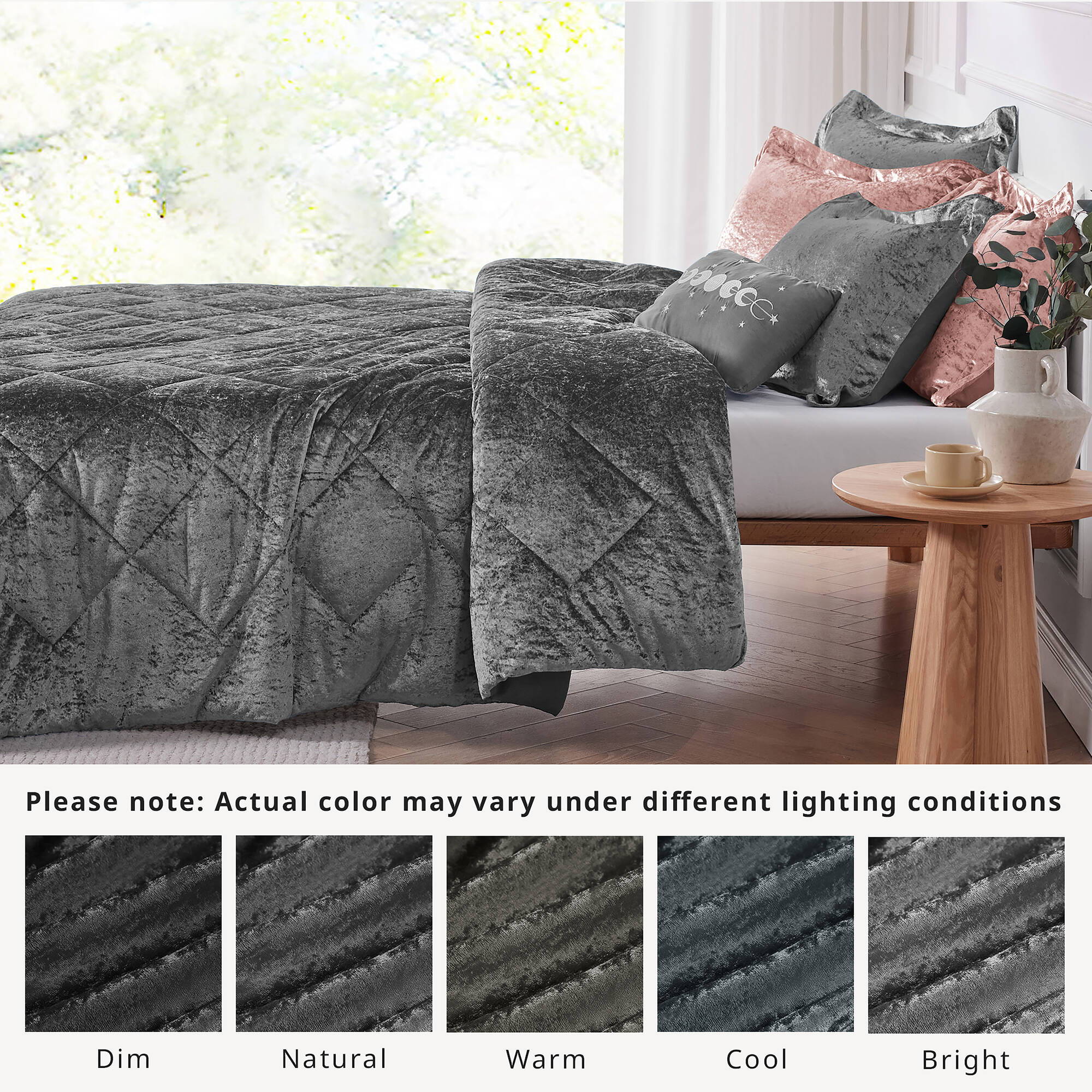 Felicia - King Comforter Set - Gray