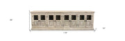 118" Antiqued White Distressed Solid Wood Sideboard with 8 Glass Doors