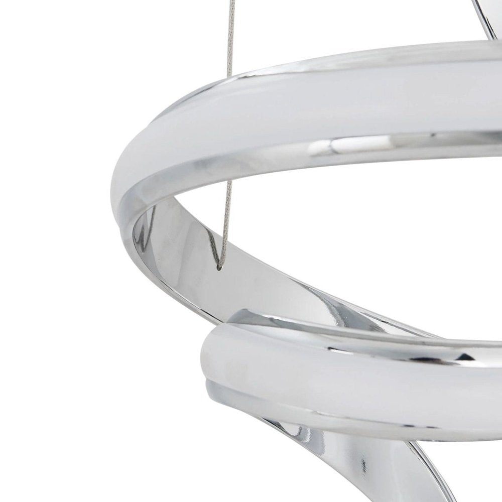 Silver Two Light Metal LED Dimmable Chandelier