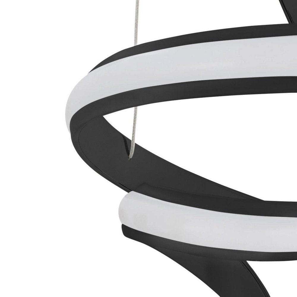 Black Two Light Metal LED Dimmable Chandelier