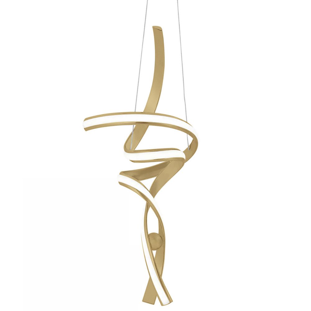 Gold Two Light Metal LED Dimmable Chandelier