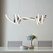 Silver Two Light Metal LED Dimmable Chandelier