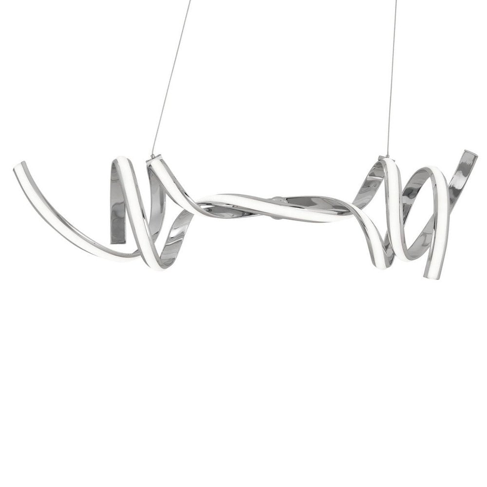 Silver Two Light Metal LED Dimmable Chandelier