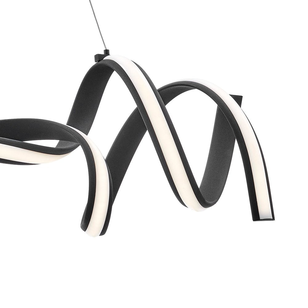 Black Two Light Metal LED Dimmable Chandelier