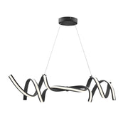 Black Two Light Metal LED Dimmable Smart Enabled Chandelier