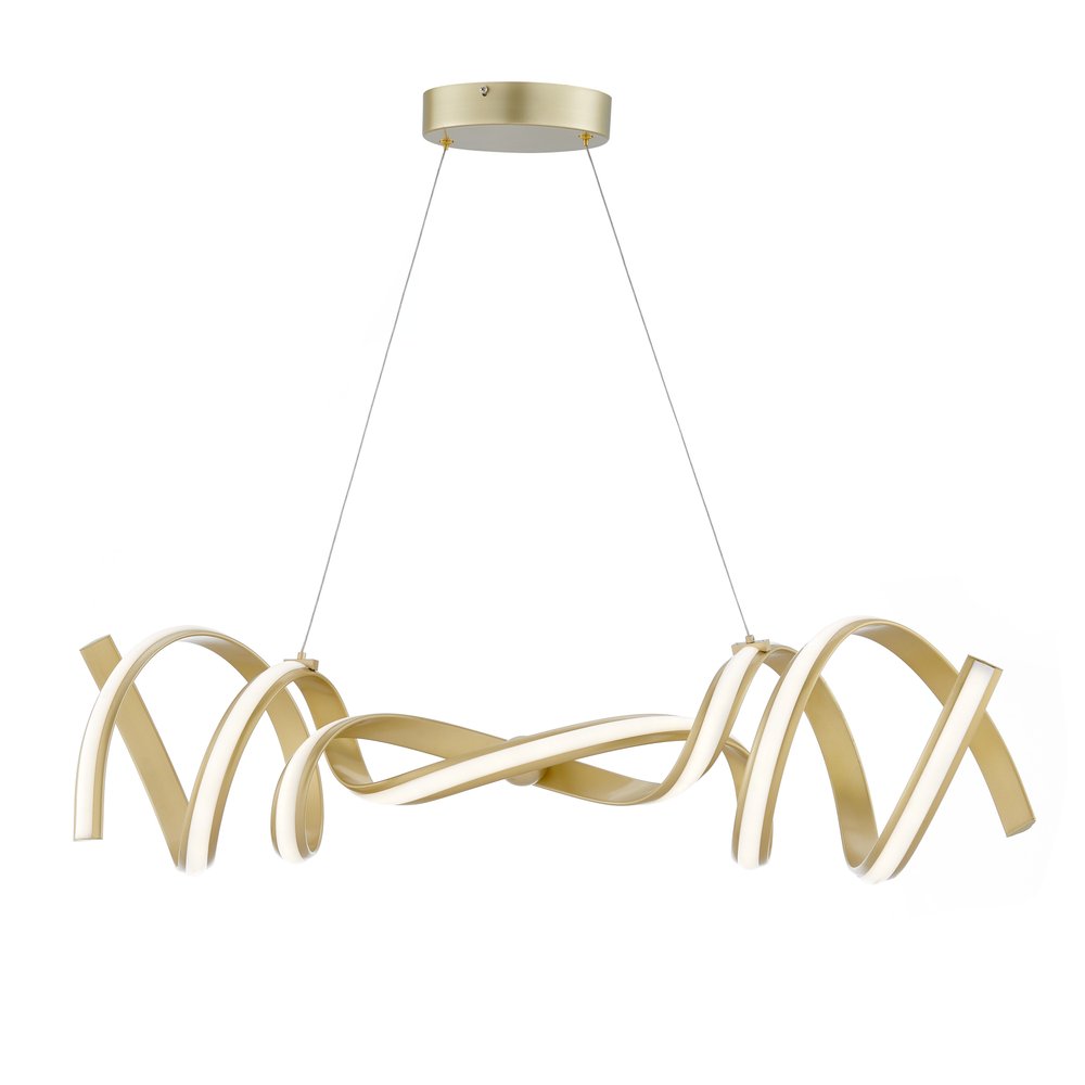 Gold Two Light Metal LED Dimmable Chandelier
