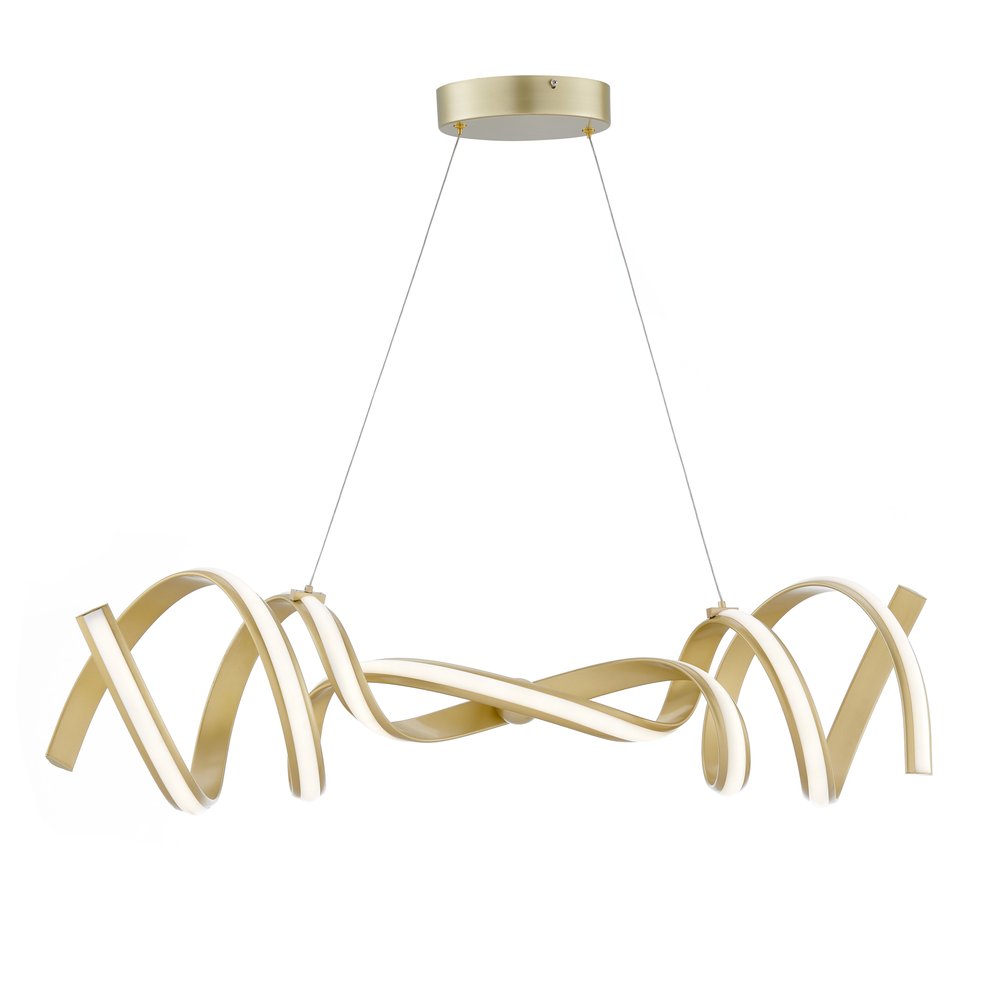 Gold Two Light Metal LED Dimmable Chandelier