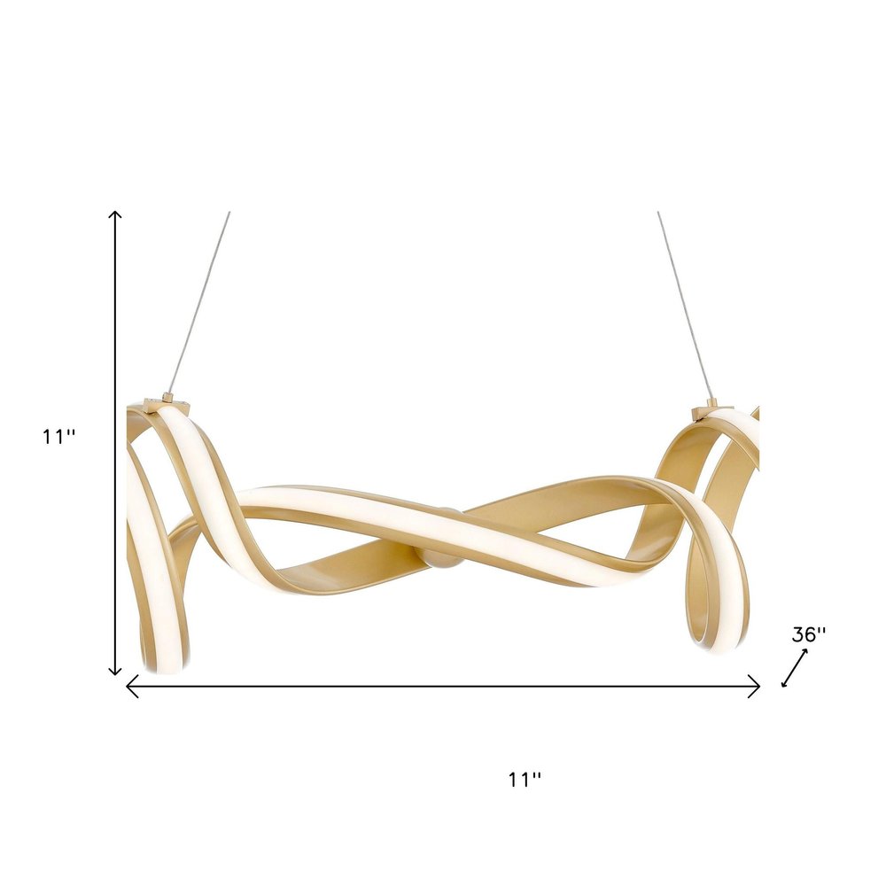 Gold Two Light Metal LED Dimmable Chandelier