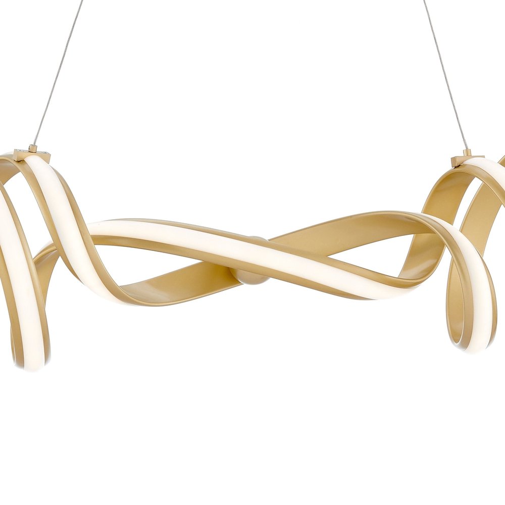 Gold Two Light Metal LED Dimmable Chandelier