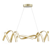 Gold Two Light Metal LED Dimmable Smart Enabled Chandelier