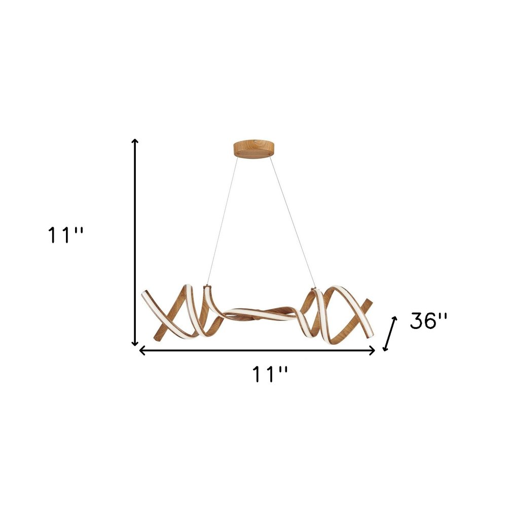 Brown Two Light Metal LED Dimmable Smart Enabled Chandelier