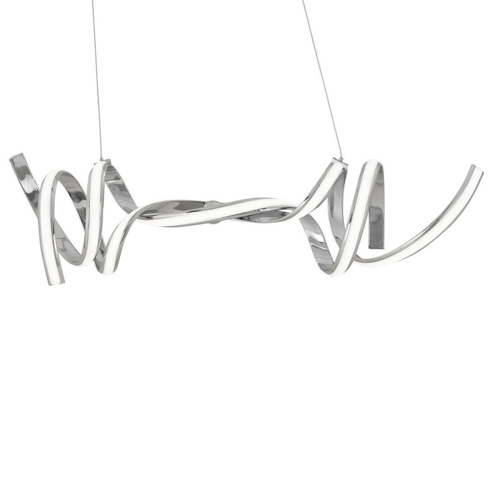 Silver Two Light Metal LED Dimmable Smart Enabled Chandelier