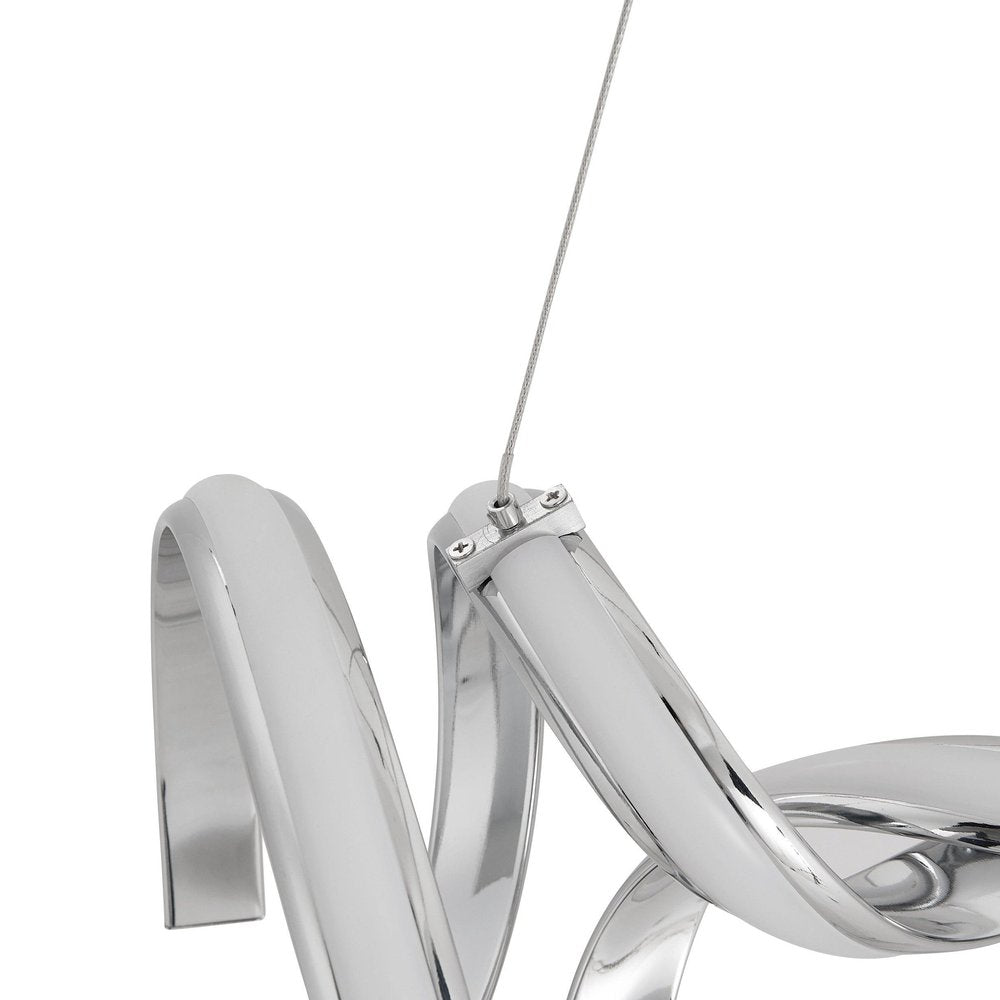Silver Two Light Metal LED Dimmable Smart Enabled Chandelier