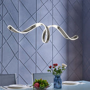 Silver Metal LED Dimmable Smart Enabled Chandelier
