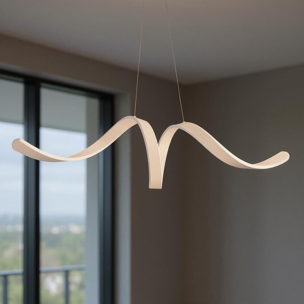White Metal LED Dimmable Smart Enabled Chandelier