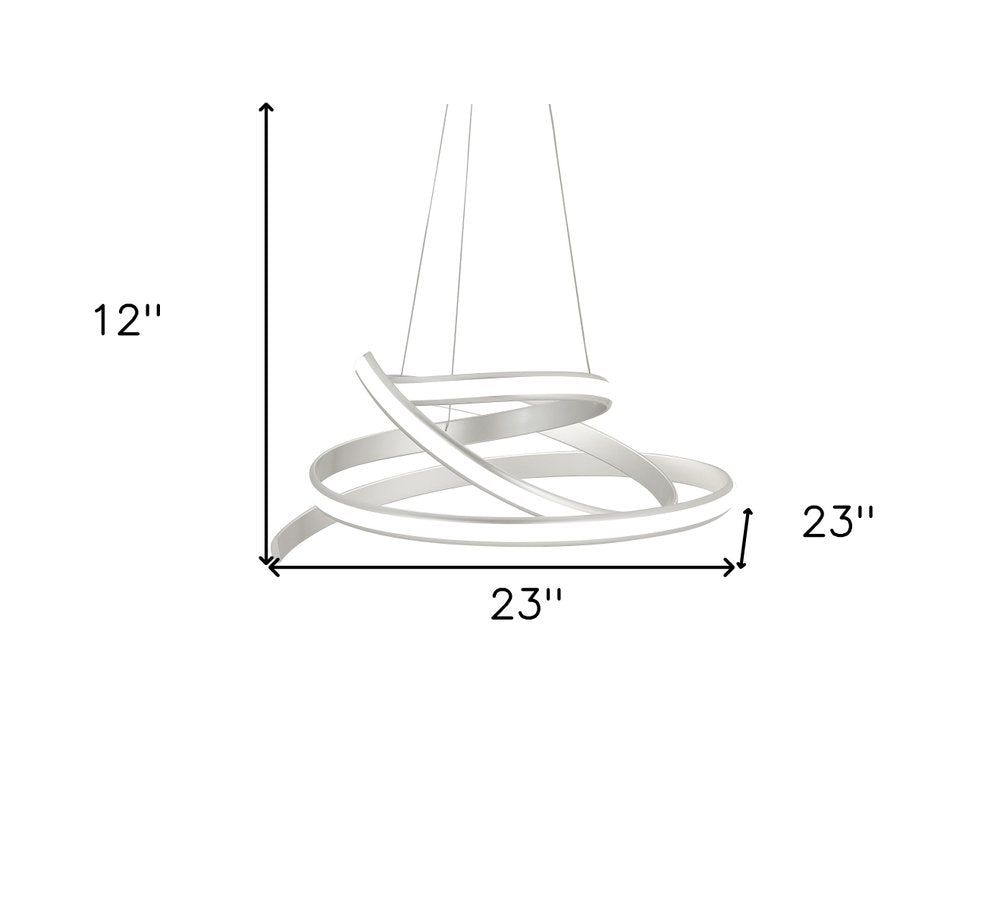 Silver Metal LED Dimmable Smart Enabled Chandelier