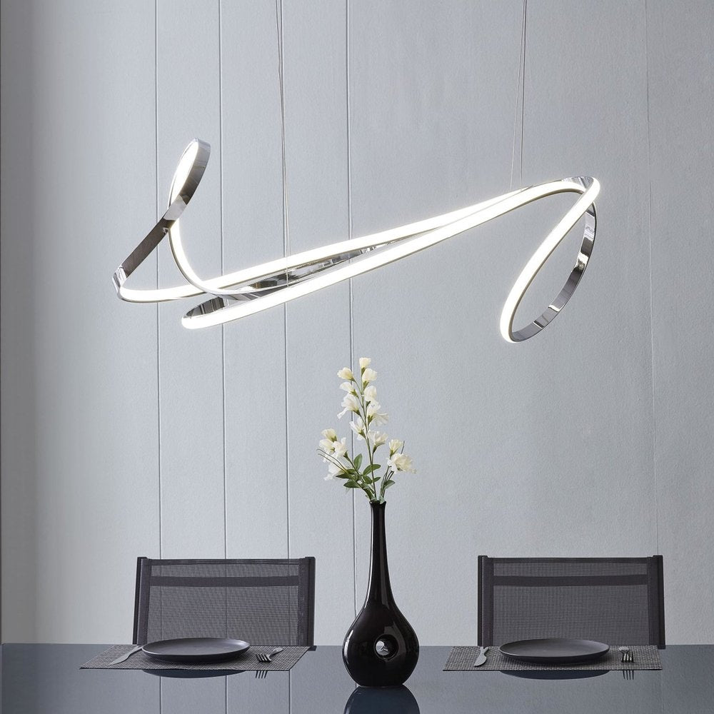 Silver Metal LED Dimmable Chandelier