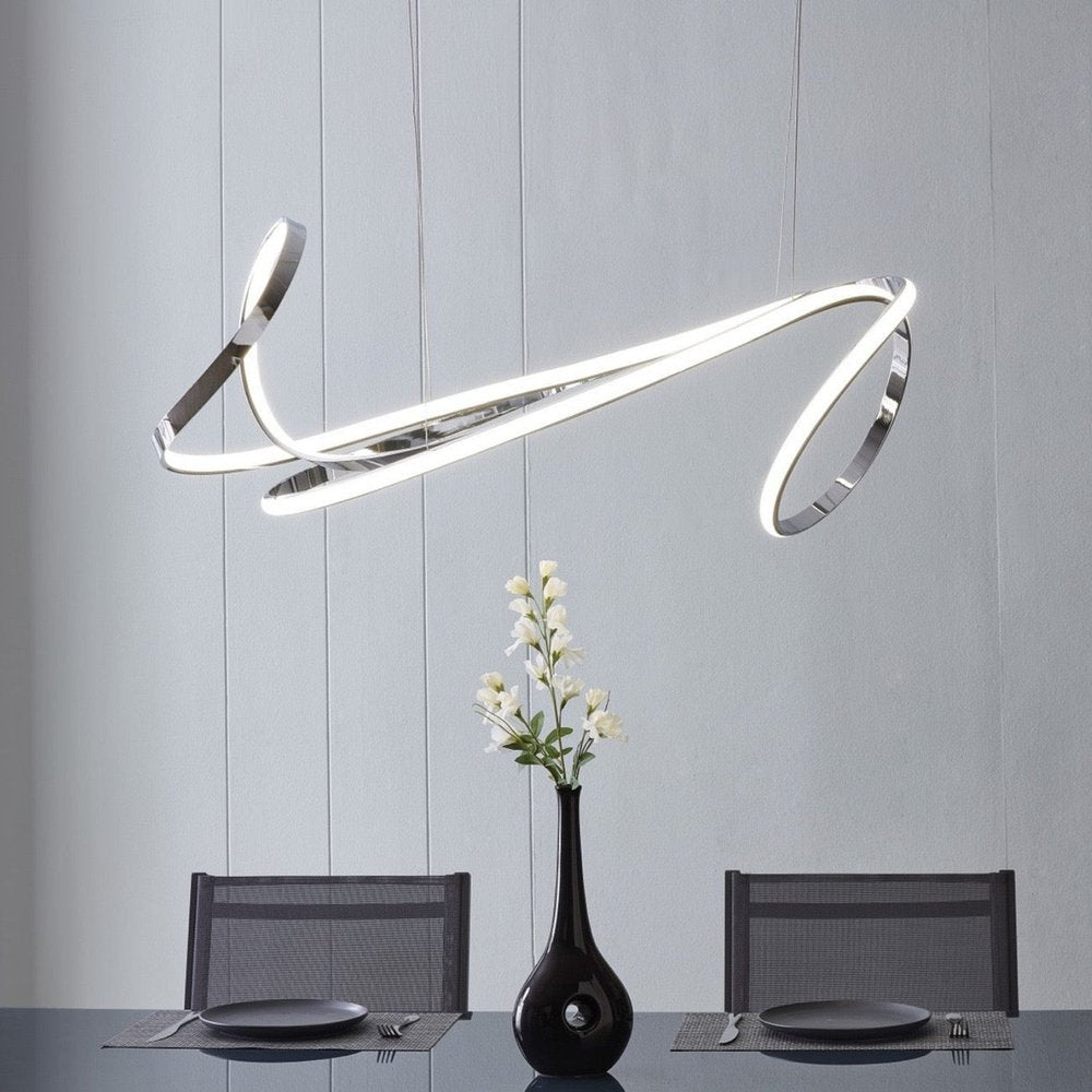 Silver Metal LED Dimmable Chandelier